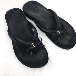 Vionic BELLA II Black Toe Post Thing Orthaheel Orthotic Flip Flop Sandals